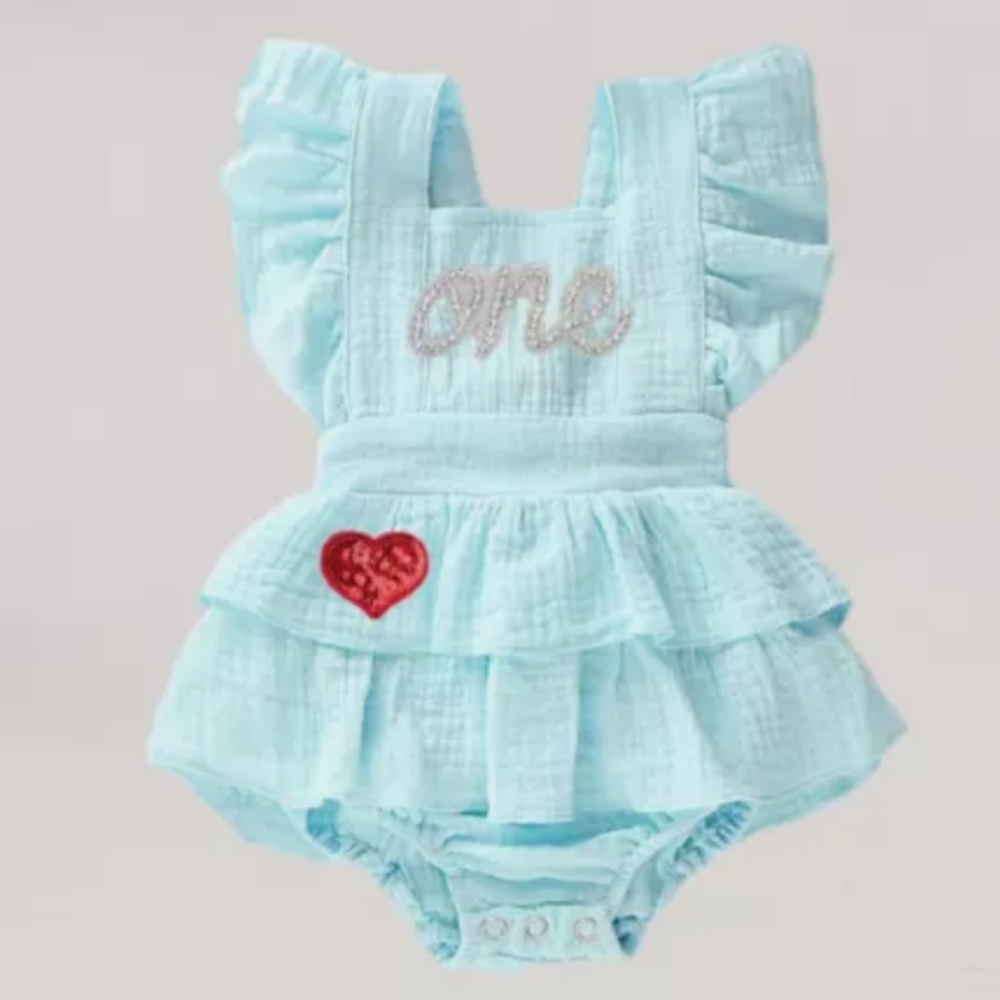 Alice in Wonderland First Birthday Romper Dress